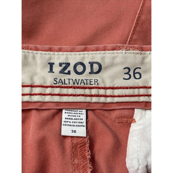 IZOD Men’s 36 Saltwater Shorts Red - Picture 4 of 4